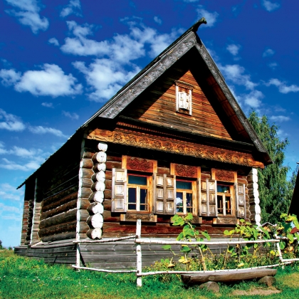 Почтовая открытка Деревенский дом